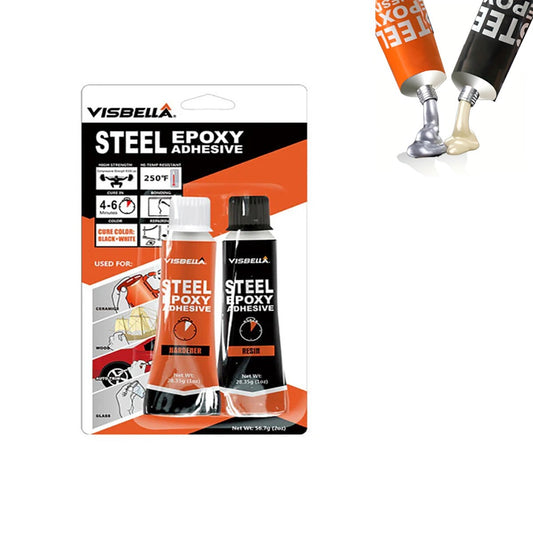 AUTOCOLLANT COLLE ÉPOXY MÉTAL VISBELLA 5 MIN ÉTANCHE FORABLE ACIER