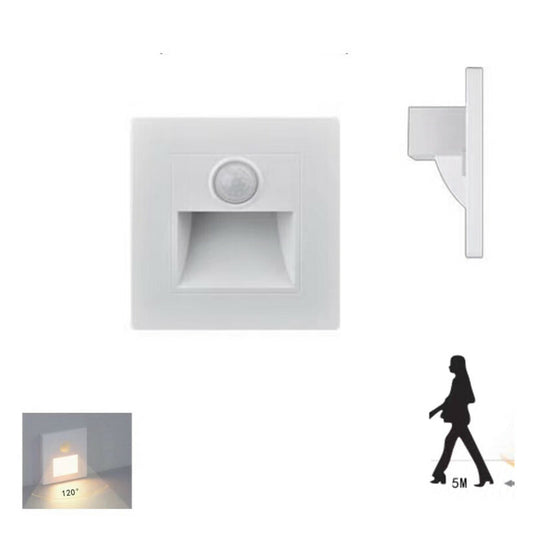 VEILLEUSE D'ESCALIER ARMOIRE DÉTECTEUR DE MOUVEMENT PIR LED BLANC CHAUD 3000K FM03177