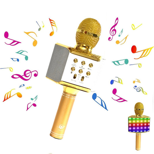 MICROPHONE KARAOKÉ BLUETOOTH SANS FIL ENCEINTE LED RVB ENREGISTREMENT USB