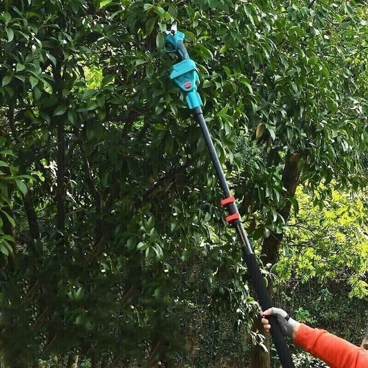 KIT POTATURA MINI MOTOSEGA 6" FORBICE CESOIA A BATTERIA 48V CON ASTA TELESCOPICA