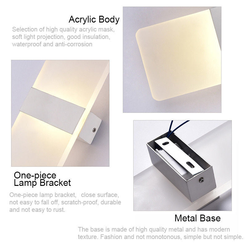 APPLIQUE MURALE À LED MAISON DÉCORATION MODERNE LAMPE 3000K 16W LUMIÈRE CHAUDE MUR