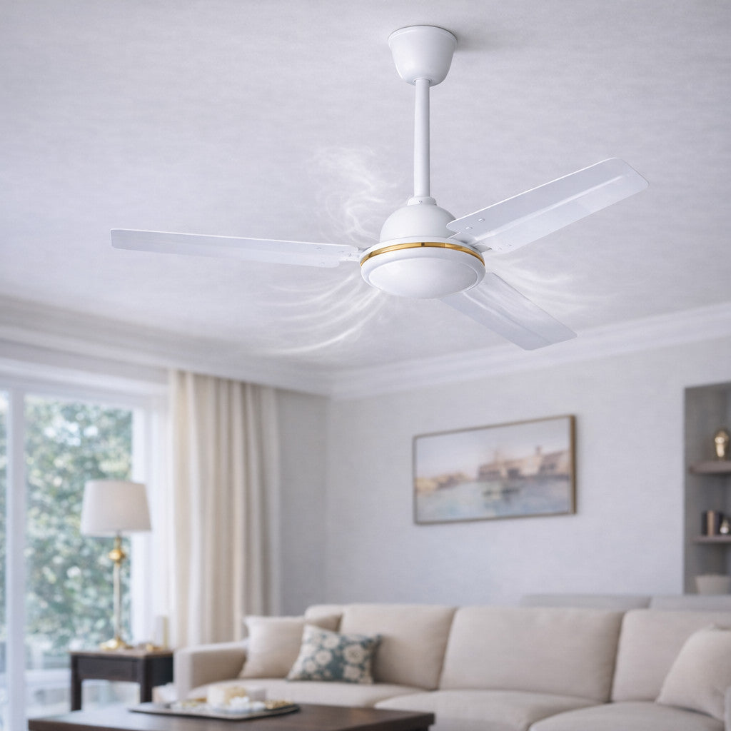 VENTILATEUR DE PLAFOND INDUSTRIEL 3 PALES Ø 120CM 65W COMMANDE MURALE MAISON