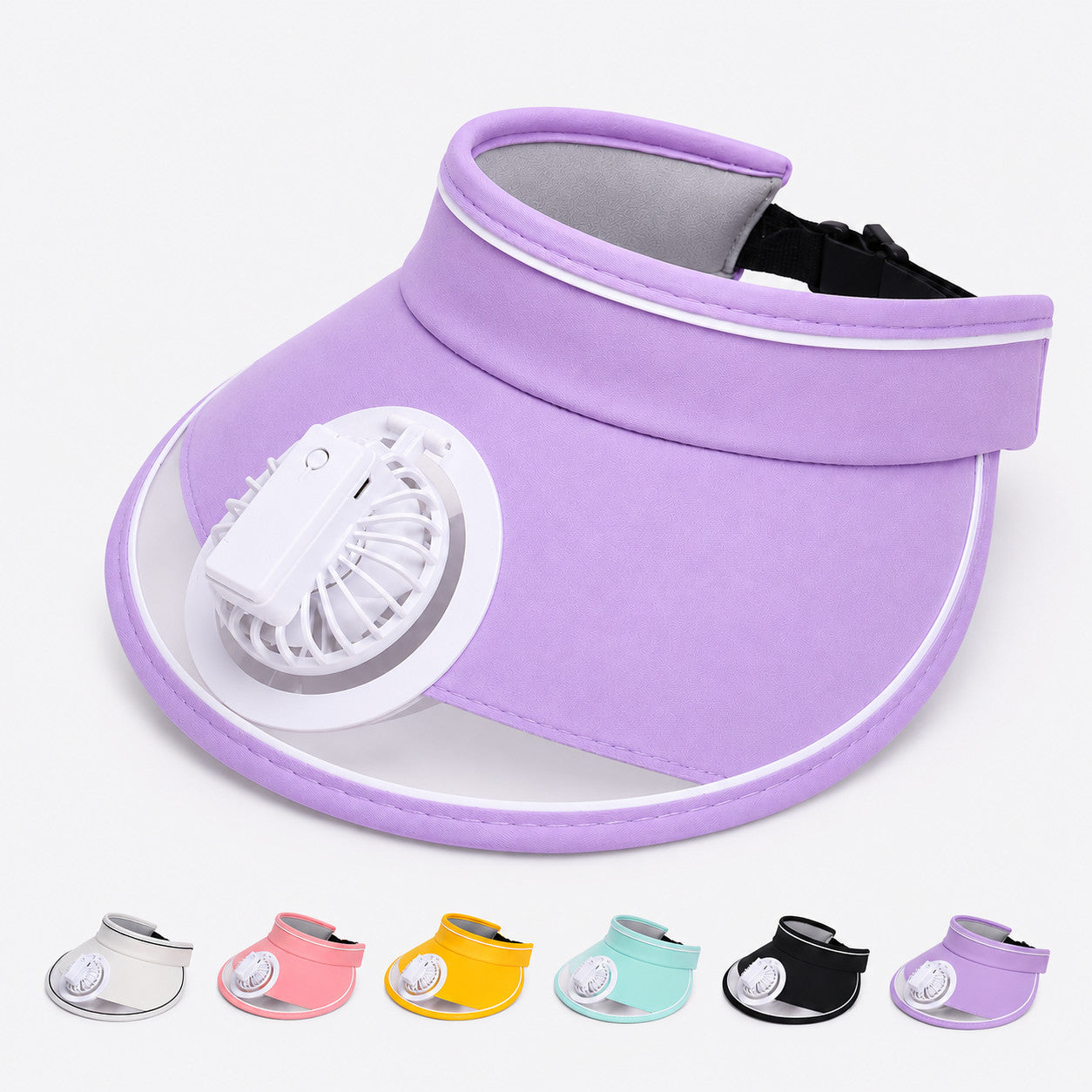 VISIÈRE PARE-SOLEIL VENTILATEUR USB RECHARGEABLE CHAPEAU PLAGE ÉTÉ AS-016