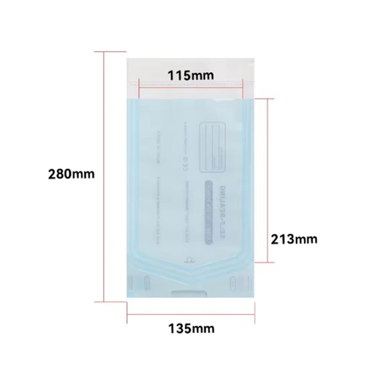200 SACHETS DE STÉRILISATION AUTO-SCELLANTS POUR ESTHÉTICIENNE DENTISTES 135X280MM