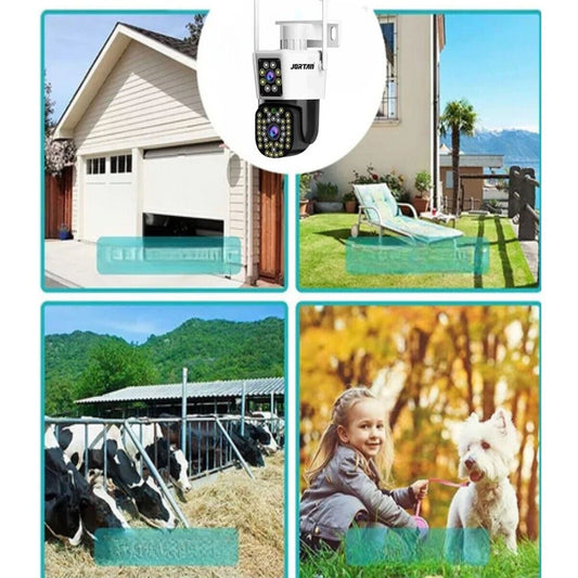 TELECAMERA VIDEOSORVEGLIANZA WIFI DOPPIA LENTE LED 3.6MM 2 ANTENNE JT-8293QJ