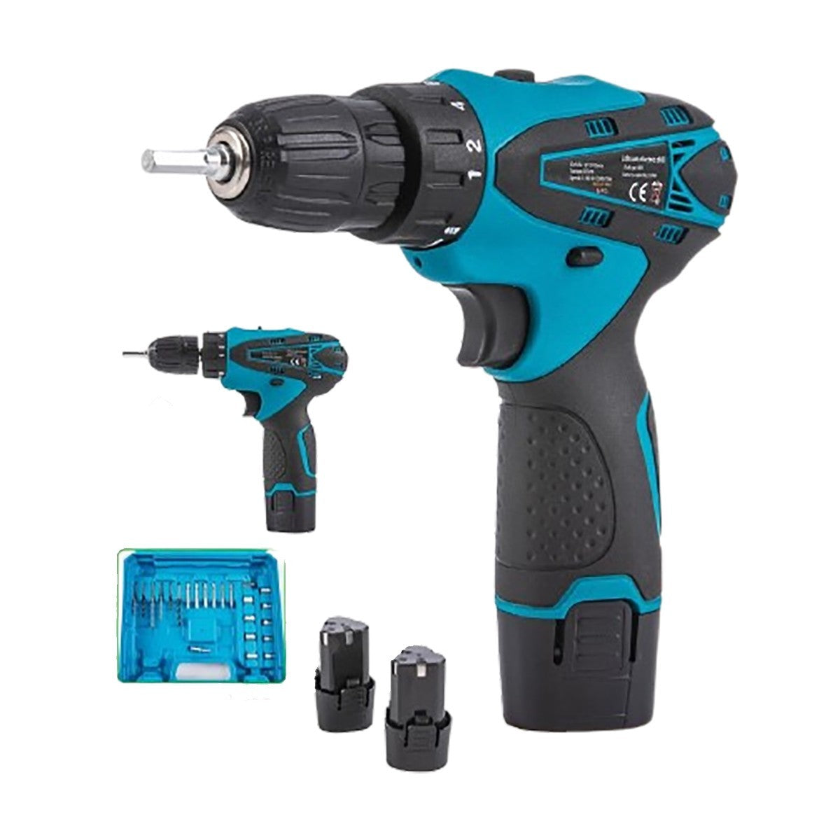 KIT PERCEUSE ET VISSEUSE À CHOCS SANS FIL AU LITHIUM 48V PROFESSIONNELLE AVEC MALLETTE 08201