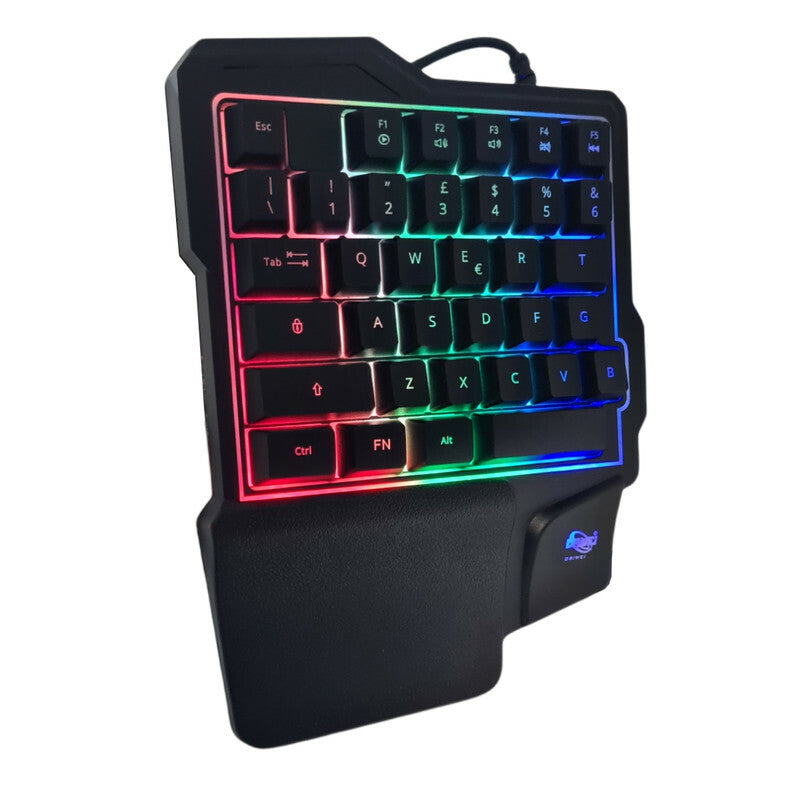 CLAVIER DE JEU À UNE MAIN 35 TOUCHES FILAIRE RVB USB RÉTROÉCLAIRÉ LD-9300