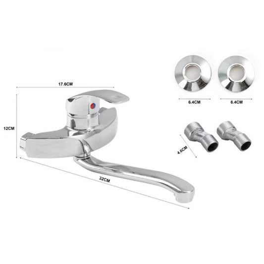 ROBINET MITIGEUR CHROMÉ SALLE DE BAINS BAIGNOIRE COMPLET AVEC KIT DE MONTAGE JH-8063
