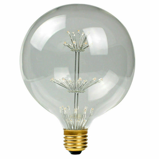 AMPOULE LED 3W LUMIÈRE CHAUDE CULOT E27 SPHÈRE GLOBO G125 ÉTOILE LUMINEUSE 2700K
