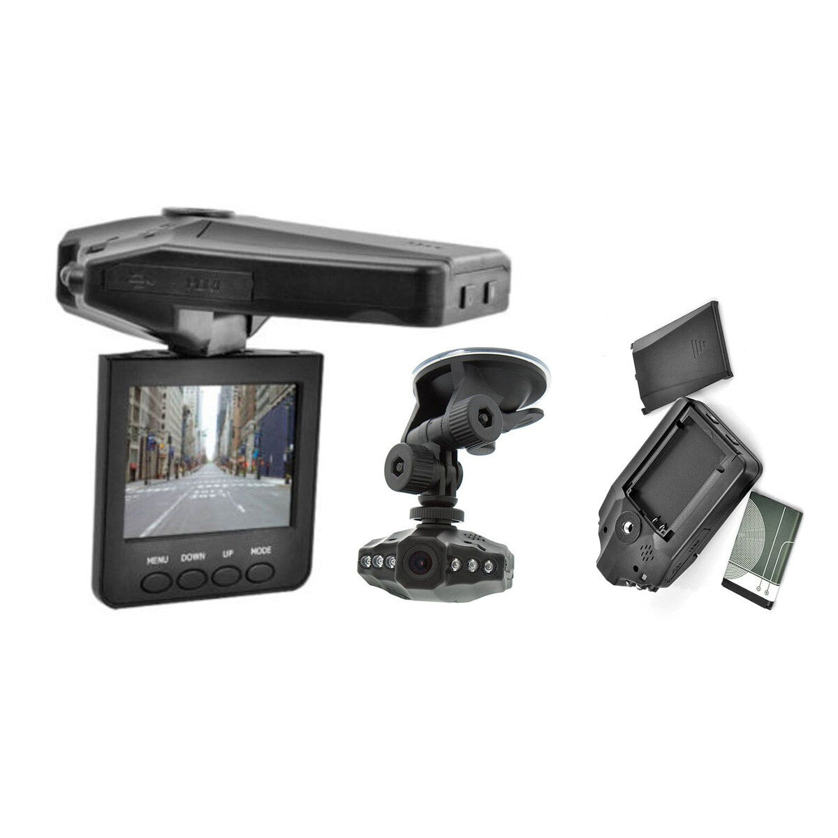 MINI DVR TELECAMERA REGISTRA VIDEO AUTO HD MONITOR LCD 2.5"  6 LED VENTOSA CAM