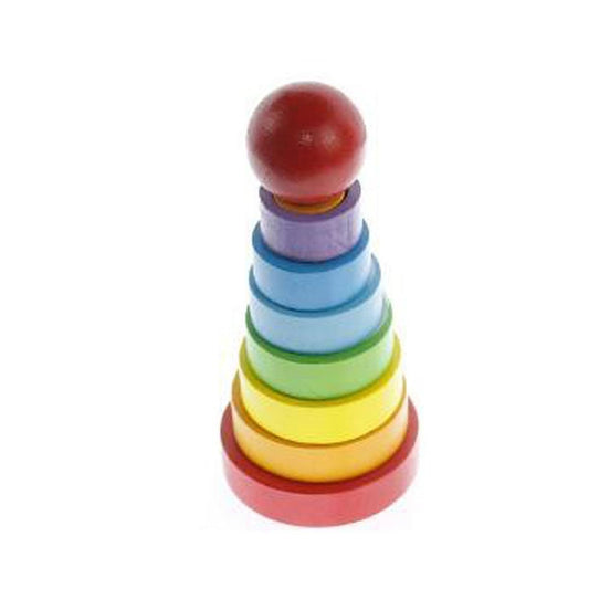 JEU ÉDUCATIF PYRAMIDE À EMPILER BOIS COLORÉ ENFANTS APPRENTISSAGE 07332
