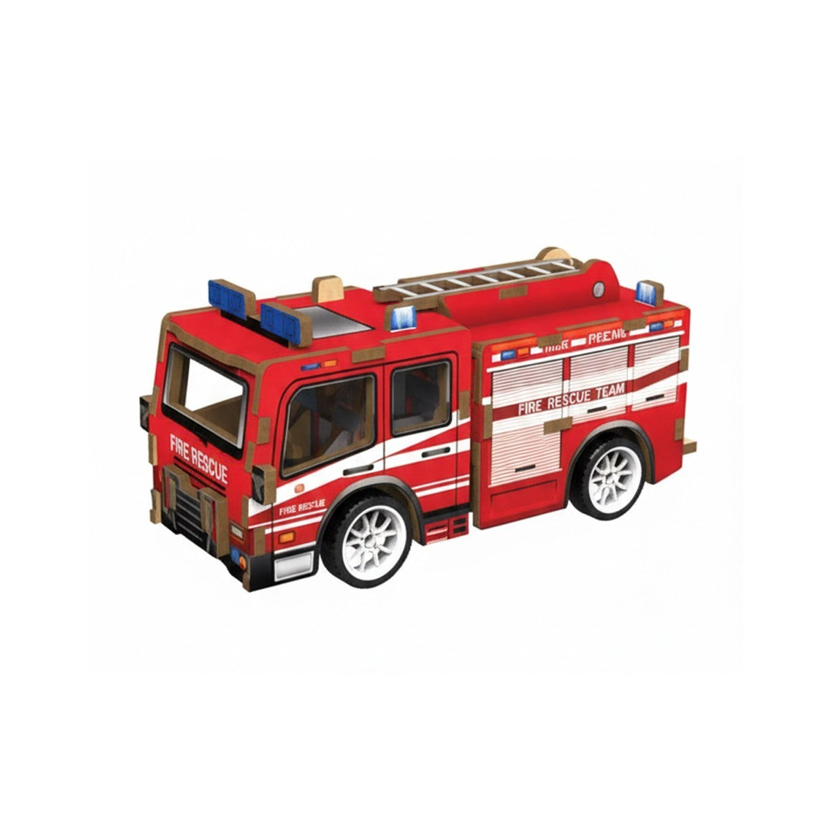 PUZZLE 3D CAMION POMPIERI LEGNO 29PZ GIOCO COSTRUZIONI BAMBINI MODELLINO VIGILI