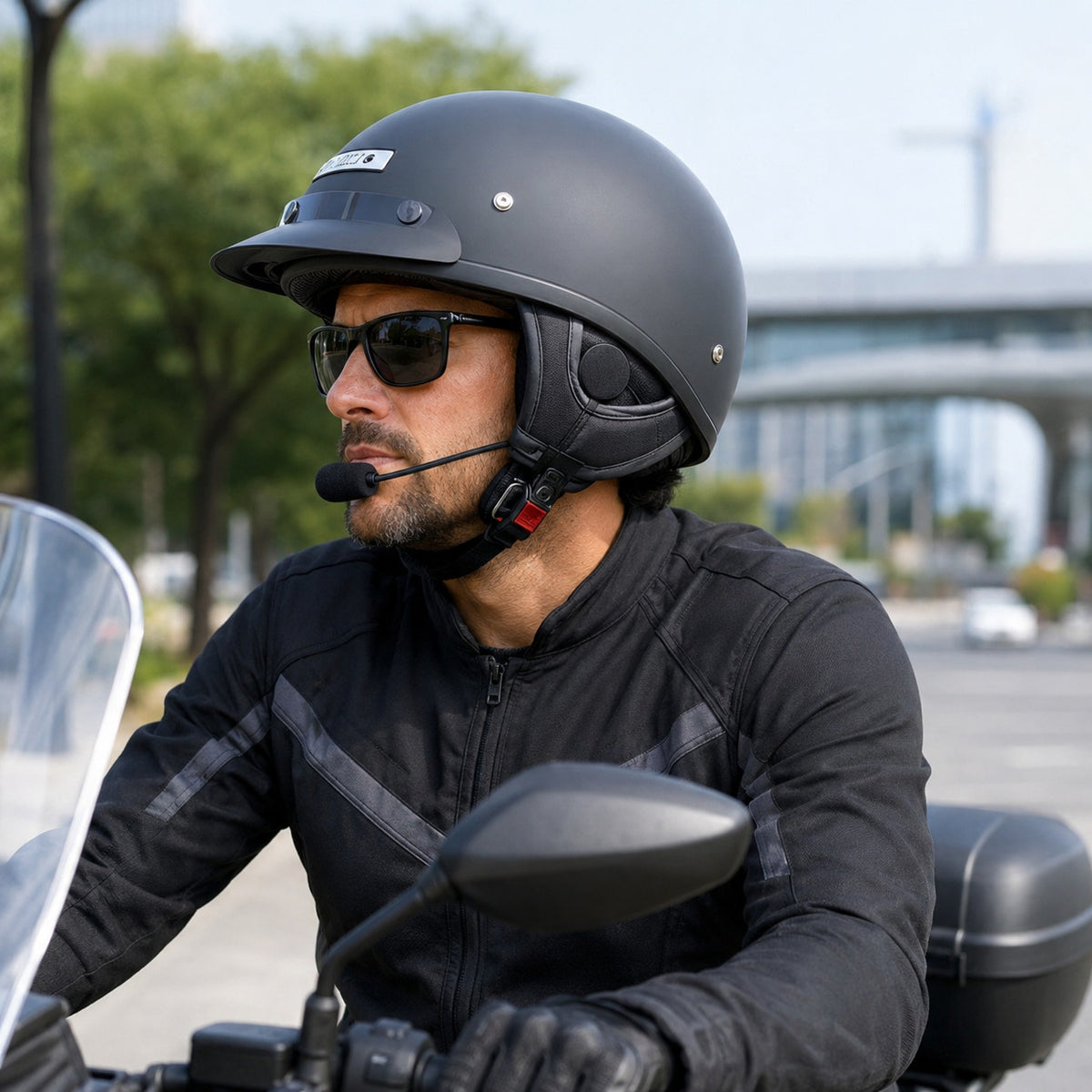 HEADSET MICROFONO AURICOLARE BLUETOOTH IMPERMEABILE PER CASCO MOTO SCOOTER MP3