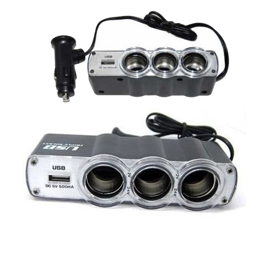ADAPTATEUR USB VOITURE TRIPLE PRISE 12V CHARGEUR MULTIPLE TÉLÉPHONES WF-0120