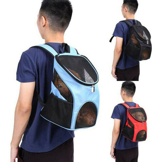 TRASPORTINO ZAINO CANE GATTO DOPPIA SPALLA BORSA TRASPIRANTE ANIMALI DOMESTICI