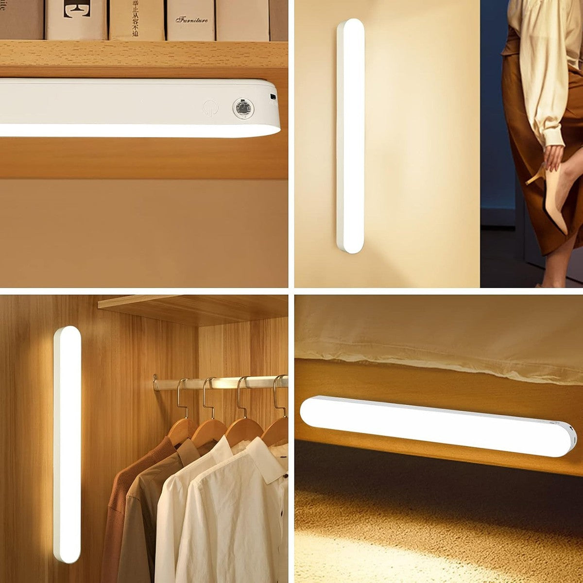 LUCE LED RICARICABILE SOTTOPENSILE MAGNETICA USB 1200MAH CUCINA ARMADIO AS-05992