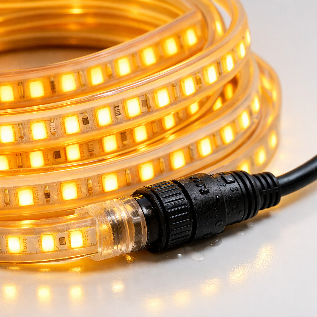 STRISCIA LED SOLARE 10 METRI TELECOMANDO BIANCO CALDO 3000K ESTERNO ET-31612