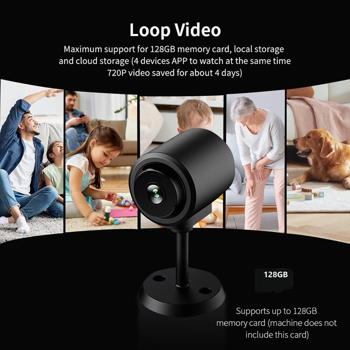 CAMÉRA IP WI-FI SMART 2MP SANS FIL INTÉRIEUR VIDÉOSURVEILLANCE NOCTURNE APP