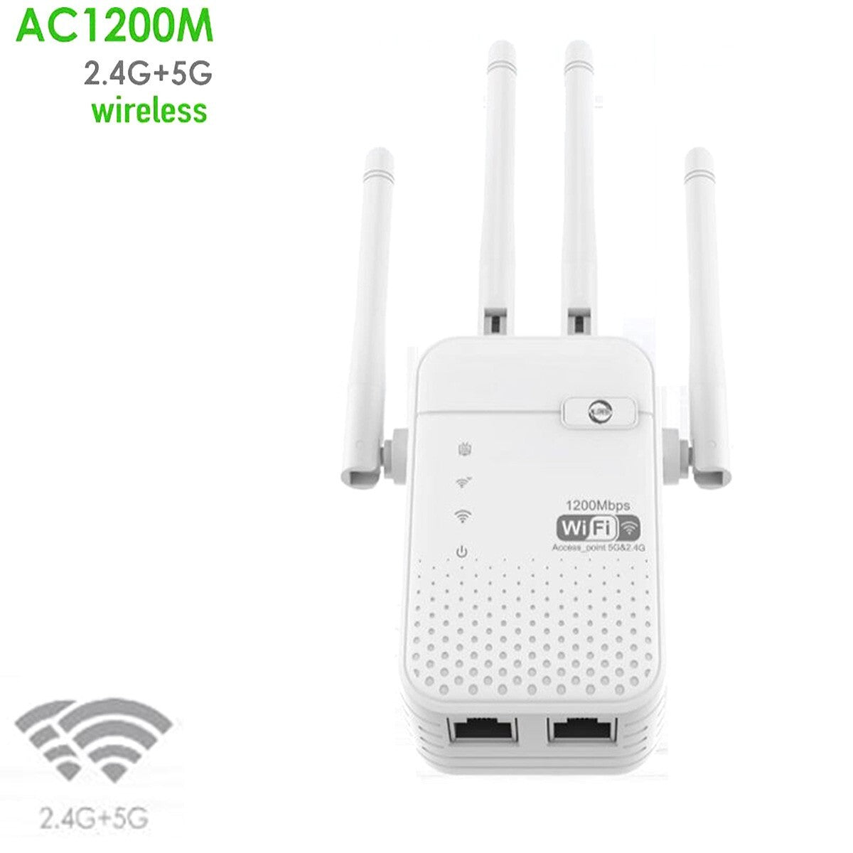 AMPLIFICATORE SEGNALE RIPETITORE WIFI 1200 MBPS EXTENDER DUAL BAND 2.4GHZ 5 GHZ