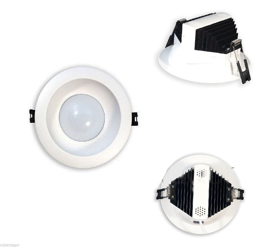 SPOT LED ENCASTRABLE CIRCLE AVEC AILETTES POUR PLAFOND MUR PROJECTEUR 7W LUMIÈRE CHAUDE LAMPE
