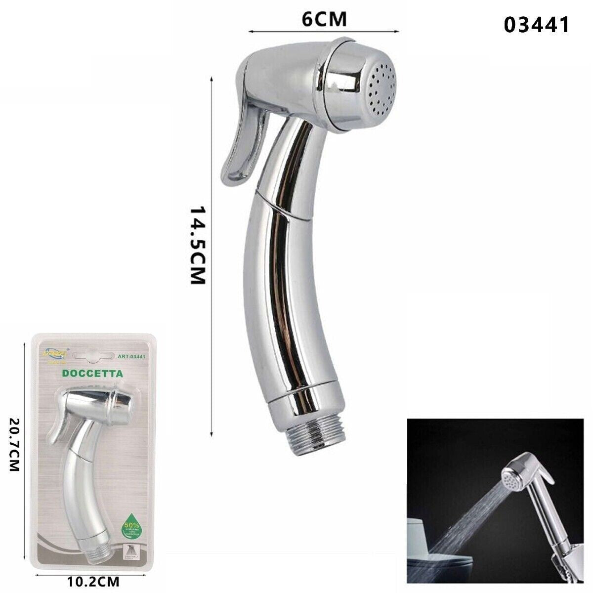 DOCCETTA RICAMBIO IDROSCOPINO CROMATA ABS WC BIDET CON ATTACCO 1/2" 03441