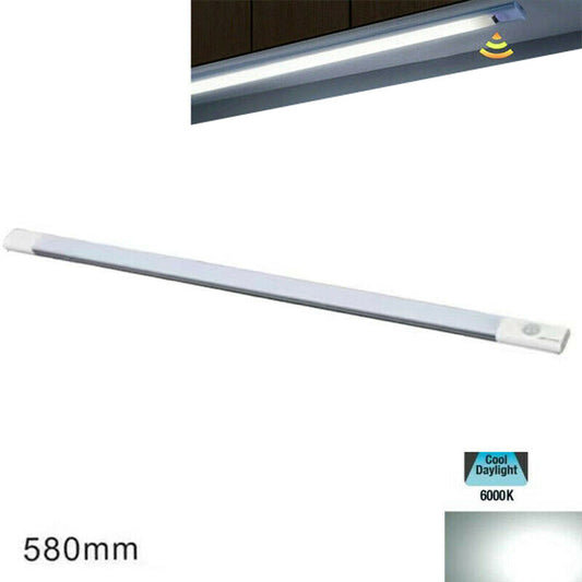 BARRE LED CUISINE BLANC FROID DÉTECTEUR DE MOUVEMENT SOUS-MEUBLE RECHARGEABLE 58CM