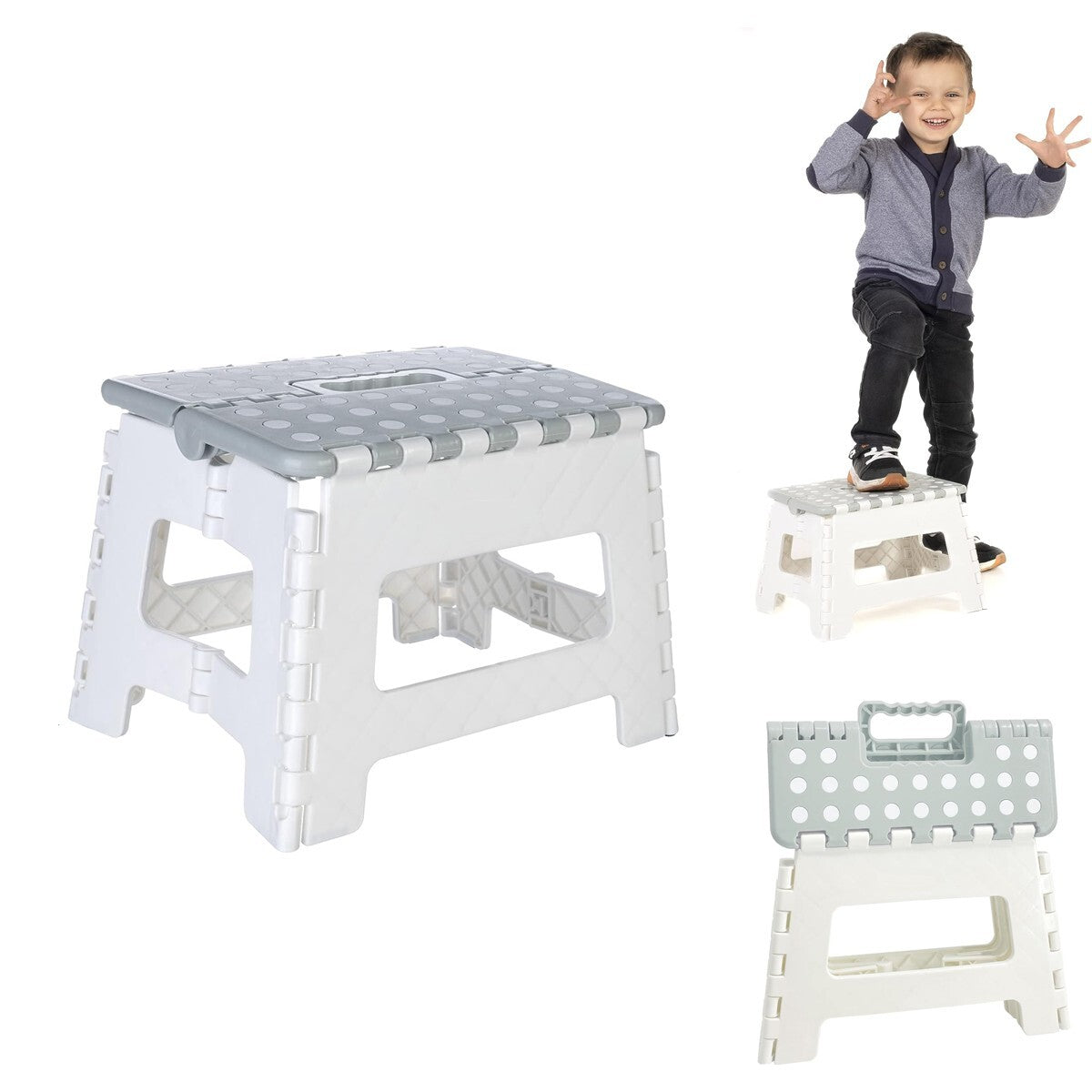 SGABELLO PIEGHEVOLE PLASTICA PORTATILE DA VIAGGIO ANTISCIVOLO CAMPEGGIO CUCINA