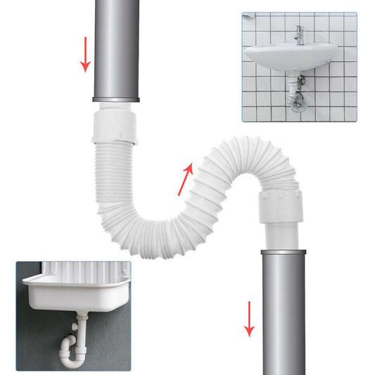 TUBO PER LAVELLO UNIVERSALE FLESSIBILE LAVABO 1-1/2 SCARICO FOGNARIO DGO-167