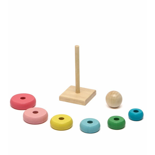 JEU ÉDUCATIF EN BOIS EMPILABLE COLORÉ FORMES GÉOMÉTRIQUES ENFANTS 52907