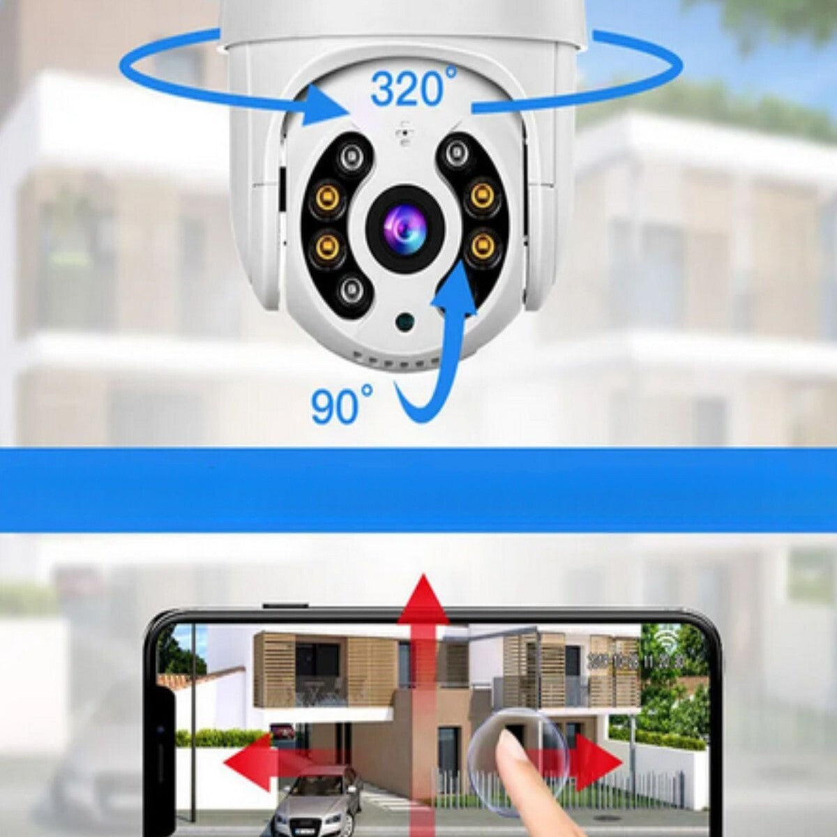CAMÉRA VIDÉOSURVEILLANCE 8 LED WIFI 3.6MM 2 ANTENNES 12X8CM JTZ-8160QJ