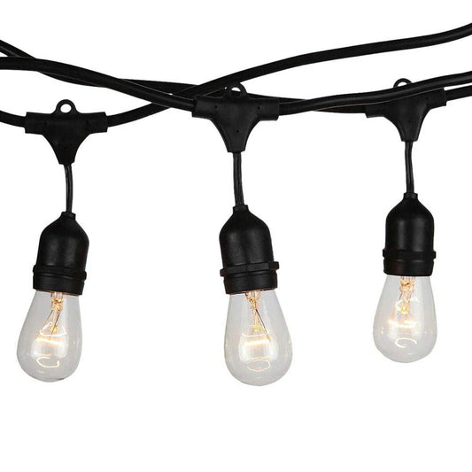 GUIRLANDE LUMINEUSE 10M ET 10 DOUILLES E27 NOIRE EXTENSIBLE IP44 INTÉRIEUR EXTÉRIEUR