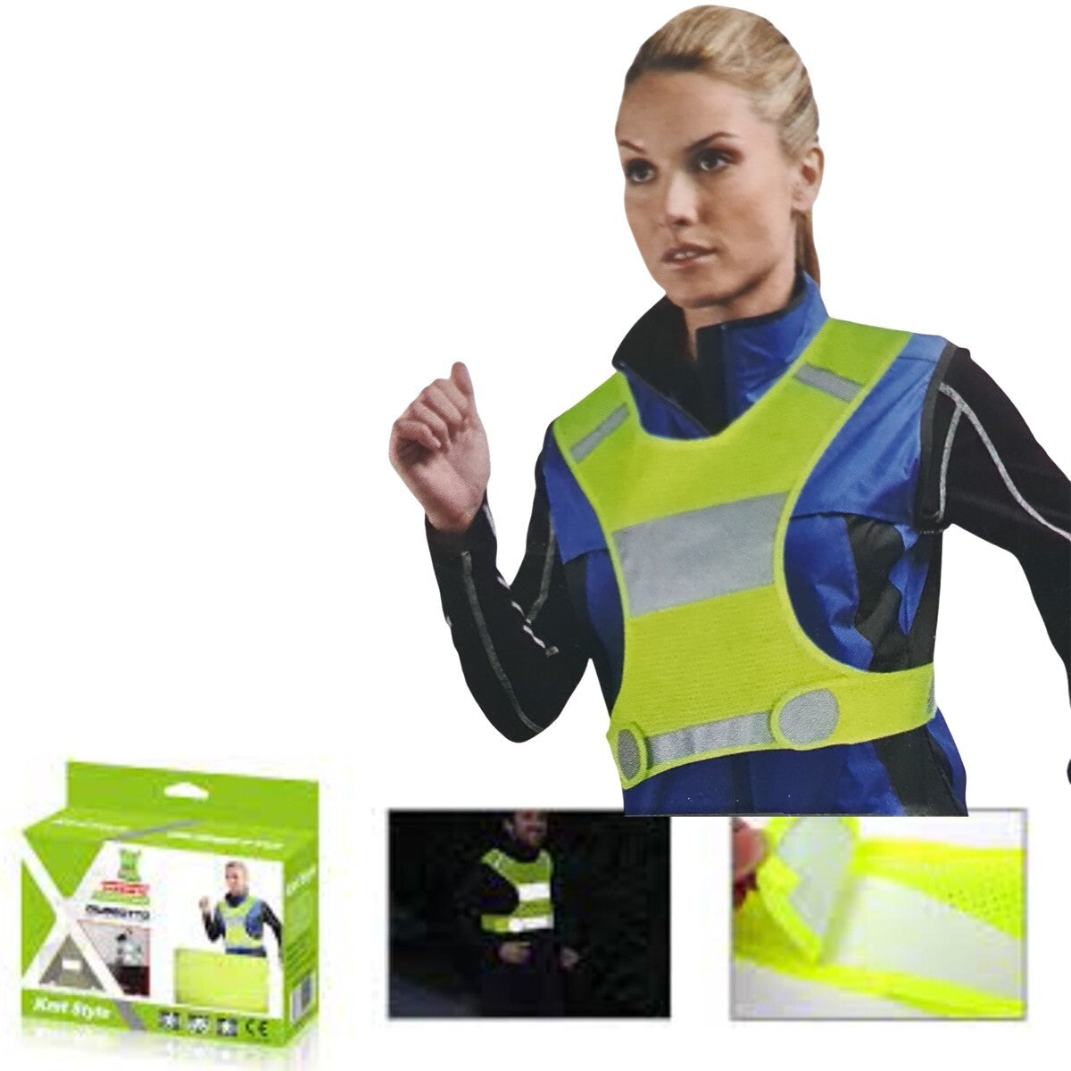 GILET RÉFLÉCHISSANT AJUSTABLE HAUTE VISIBILITÉ LONGUEUR 41CM TOUR DE TAILLE 92-106