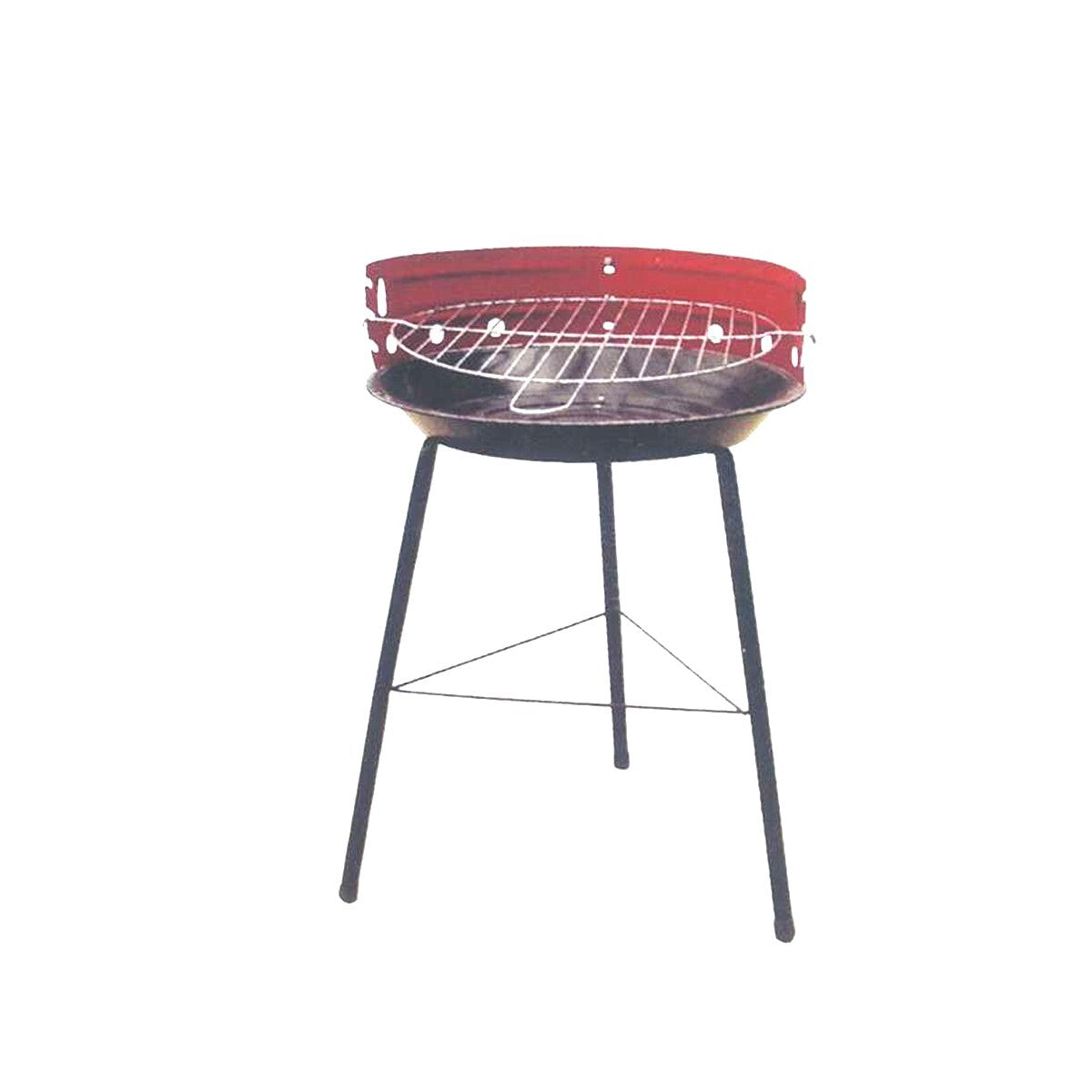 BARBECUE TONDO A CARBONELLA 33CM CON GRIGLIA REGOLABILE TRE POSIZIONI BBQ