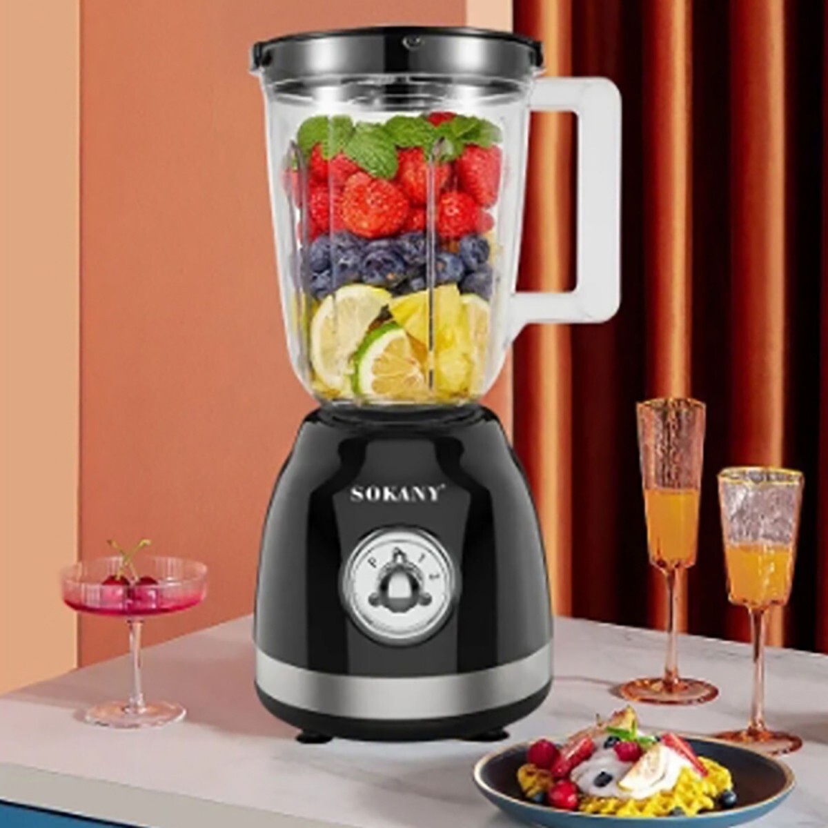 FRULLATORE ELETTRICO 2 IN 1 MACINA CAFFE TRITATUTTO 500W MIXER FRUTTA 1.5L SK163