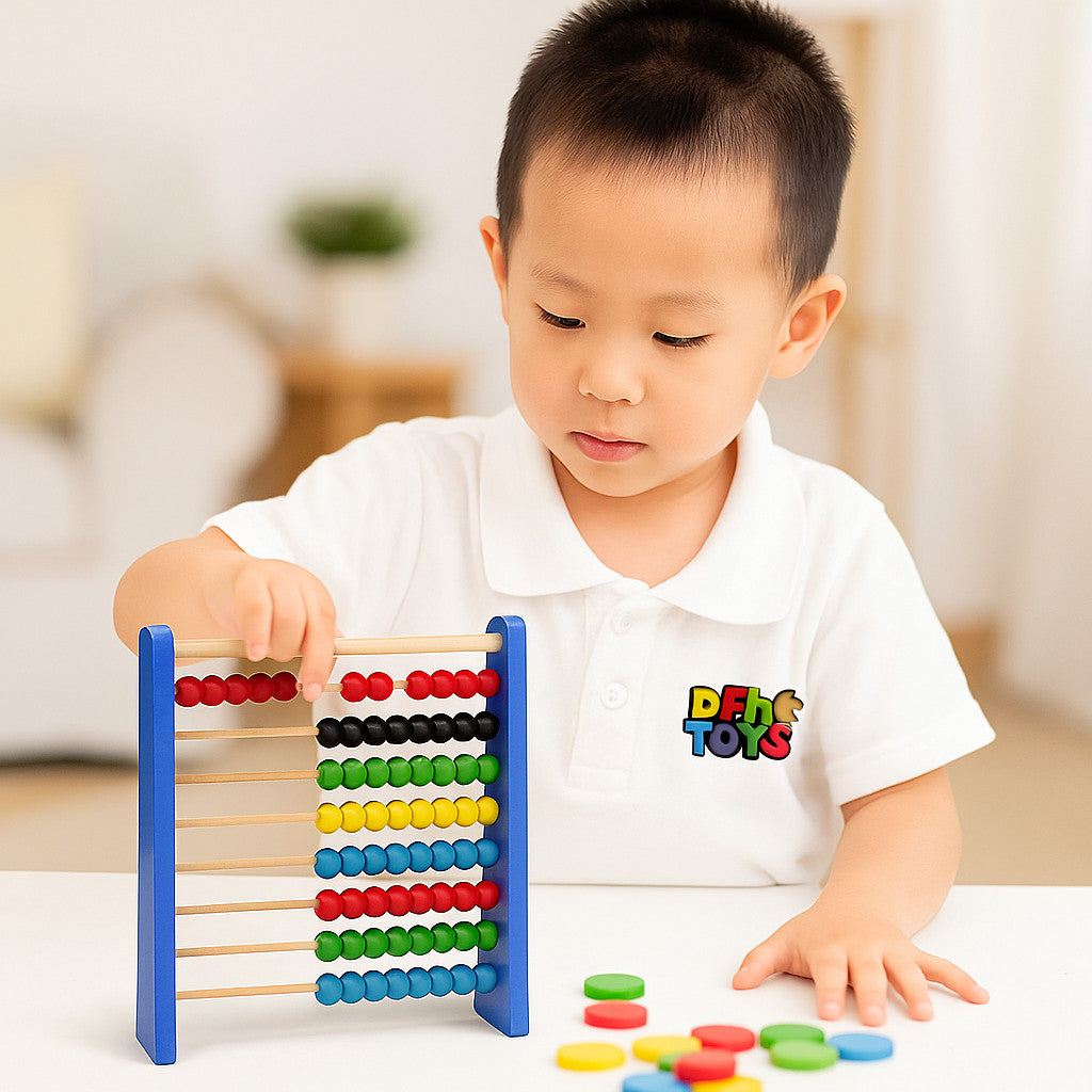 GIOCO EDUCATIVO ABACO IN LEGNO COLORATO BAMBINI APPRENDIMENTO 17X20CM 53566