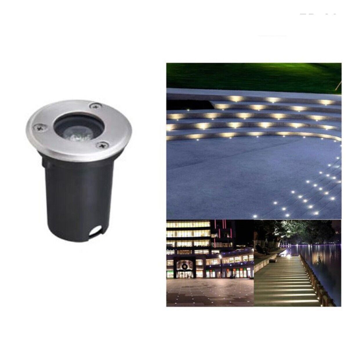 FARETTO 1W LED SEGNAPASSO TERRA TONDO INCASSO LUCE BIANCA FREDDA 6500K