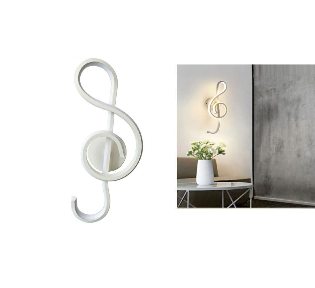 APPLIQUE LAMPADA INTERNO MODERNA PARETE MURO NOTE MUSICALI 14W LUCE NATURALE 90