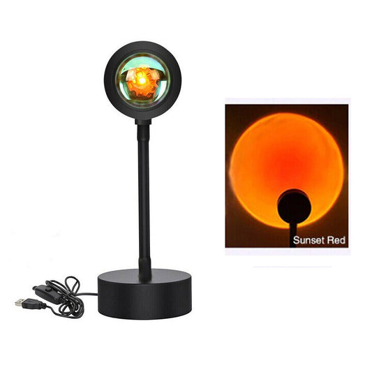 LAMPE PROJECTEUR LED AMBIANCE COUCHER DE SOLEIL ROUGE ORIENTABLE USB