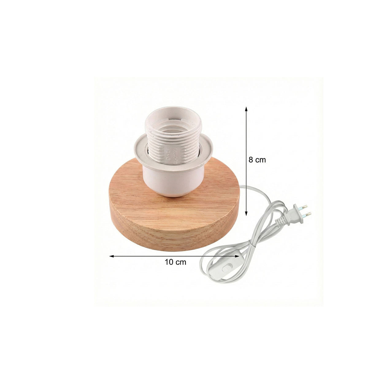 LAMPADA DA TAVOLO LEGNO E27 BASE TONDA PORTALAMPADA DESIGN MINIMAL ET-31636