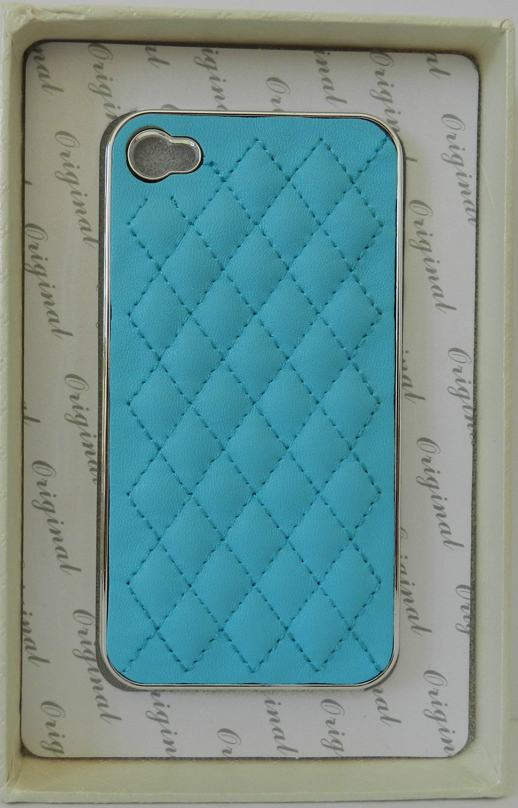 COQUE HOUSSE PLASTIQUE RIGIDE POUR APPLE IPHONE 4 4S EN FAUX MINIJES BLEU CLAIR