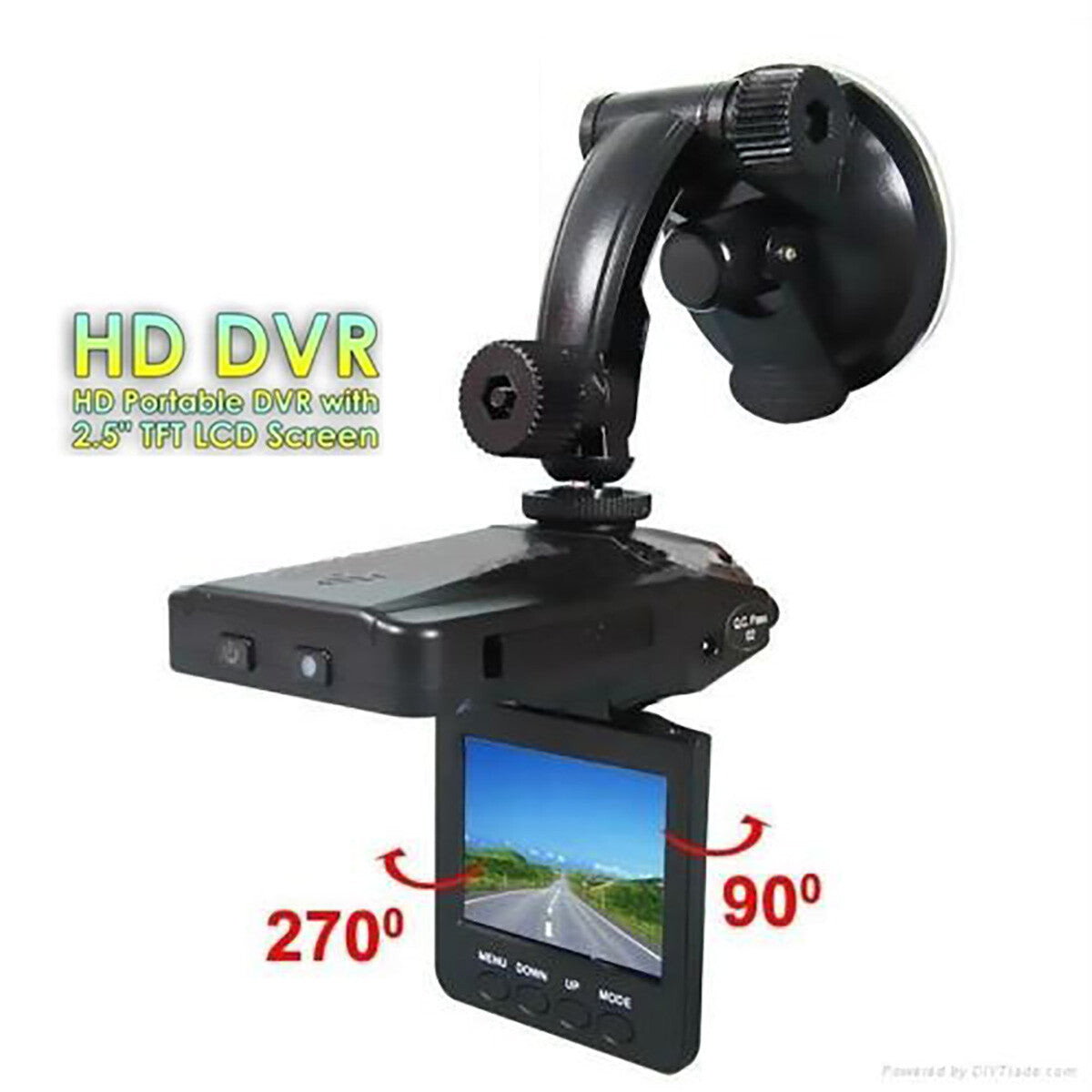 MINI DVR TELECAMERA REGISTRA VIDEO AUTO HD MONITOR LCD 2.5"  6 LED VENTOSA CAM
