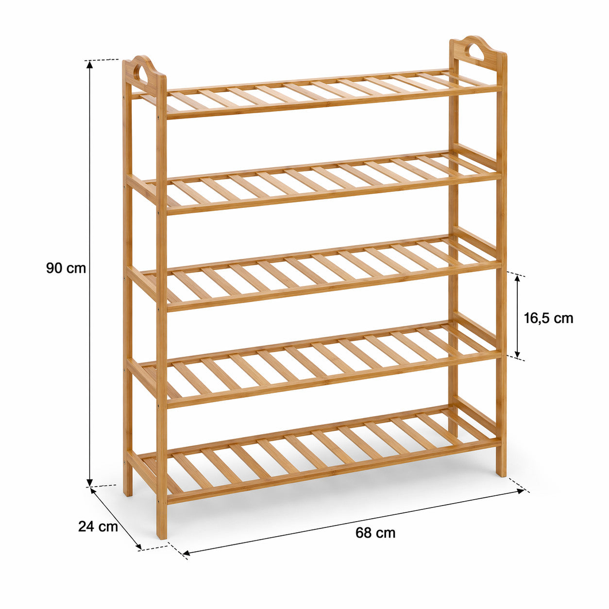 SCARPIERA IN LEGNO 5 RIPIANI PORTASCARPE SALVASPAZIO 68X24X90 CM 69414