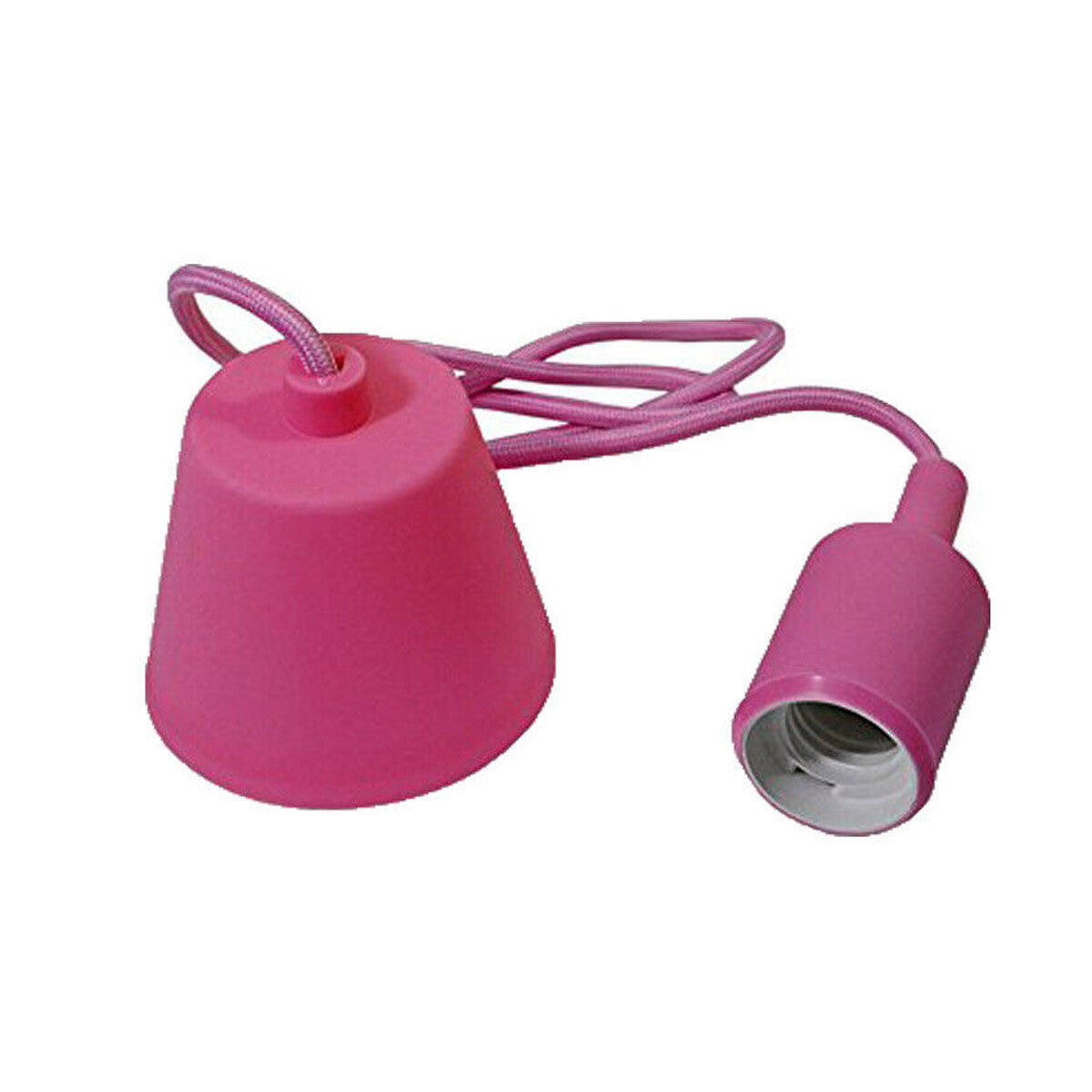 PORTALAMPADA A SOSPENSIONE PENDENTE LAMPADARIO SOFFITTO E27 ROSA DT-J02