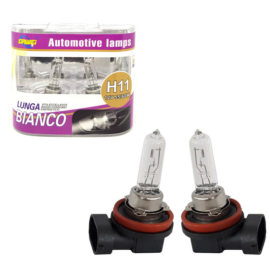 PAIRE D'AMPOULES XÉNON H11 BLANC 4300K HAUTE LUMINOSITÉ 55W POUR PHARES DE VOITURE