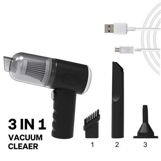 ASPIRAPOLVERE 3 IN 1 SENZA FILI RICARICABILE AUTO CASA UFFICIO ASPIRA SOFFIA USB
