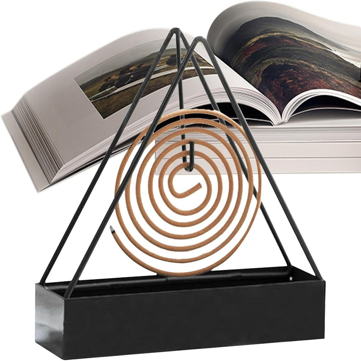 PORTA ZAMPIRONE NERO METALLO INTERNO ESTERNO SUPPORTO SPIRALE ANTIZANZARE