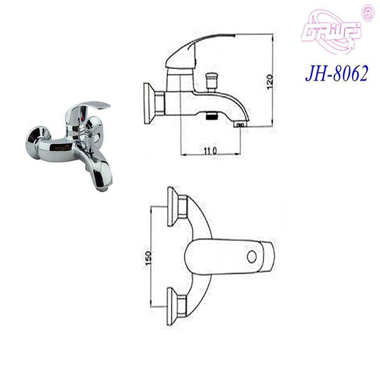 RUBINETTO MISCELATORE CROMATO CASA BAGNO VASCA COMPLETO DI KIT MONTAGGIO JH-8062