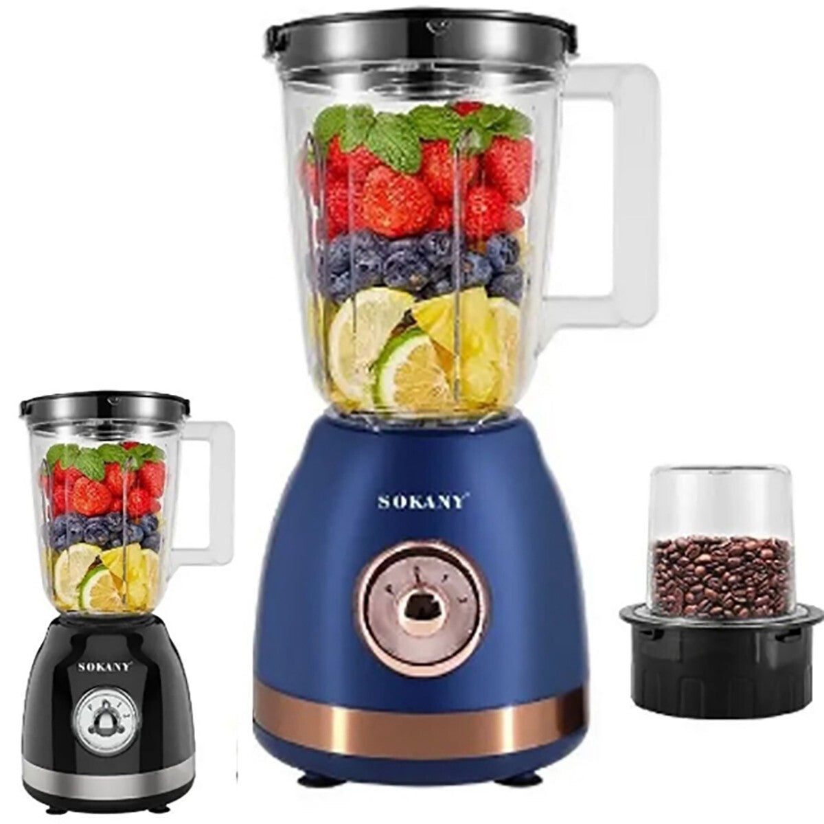 FRULLATORE ELETTRICO 2 IN 1 MACINA CAFFE TRITATUTTO 500W MIXER FRUTTA 1.5L SK163