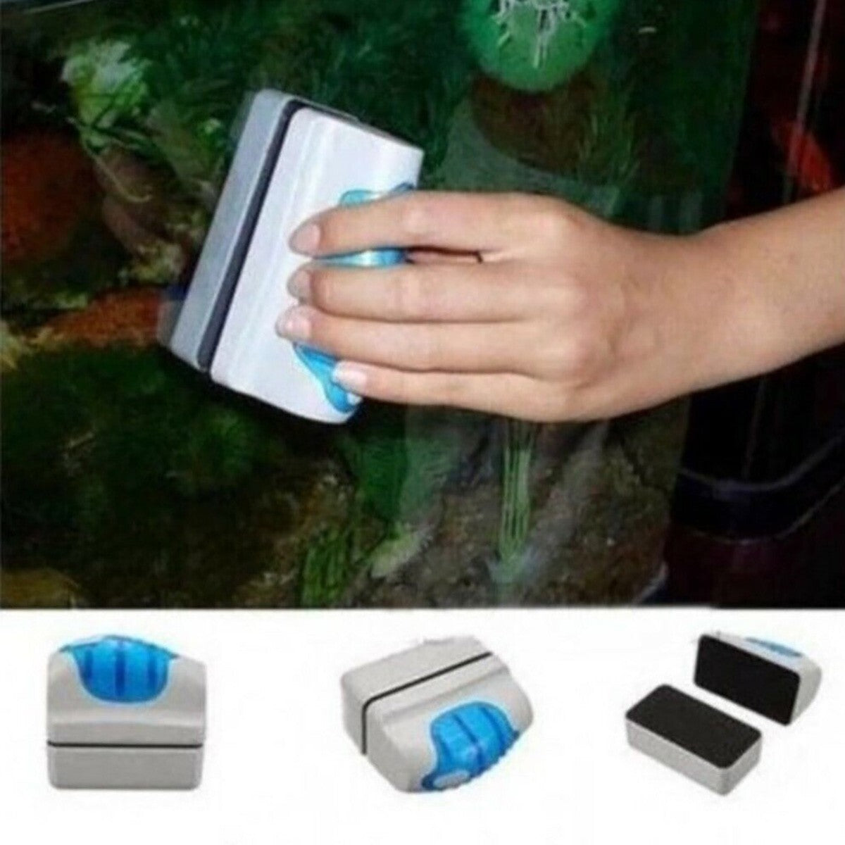 PULITORE MAGNETICO TERGI VETRO PER ACQUARIO SPAZZOLA CALAMITA PULIZIA SC-871