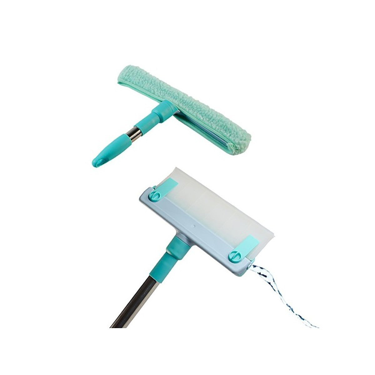 LAVAVETRI MICROFIBRA ASTA SILICONE PULIZIA FINESTRE VETRI SUPERFICI LISCE CASA